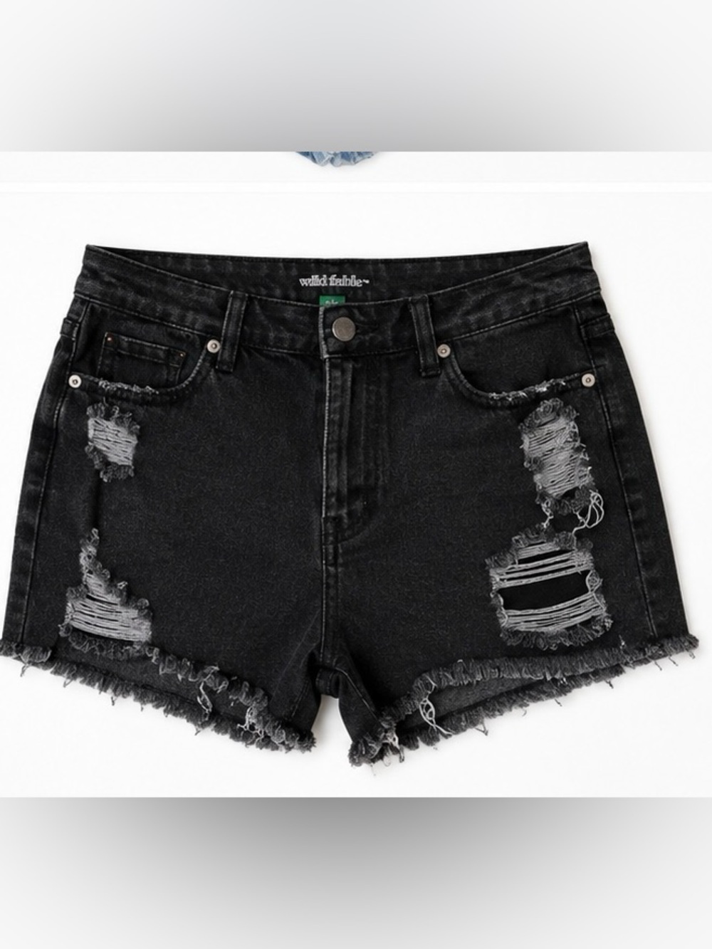 Wild Fable Black Distressed High Rise Denim Shorts, SZ 10